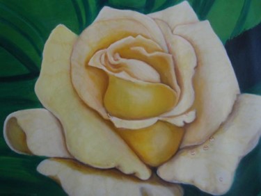 Pintura titulada "Rosa Amarilla" por Yumira Guevara, Obra de arte original