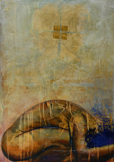Painting titled "Loin de toi" by Gotz, Original Artwork, Acrylic