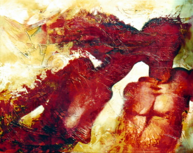 Peinture intitulée "Le baiser" par Gotz, Œuvre d'art originale, Acrylique