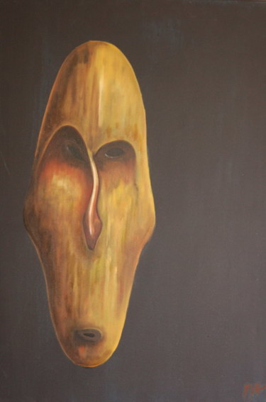 Painting titled "Masque 1" by Pag, Original Artwork, Oil