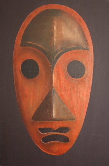 Painting titled "Masque 3" by Pag, Original Artwork, Oil
