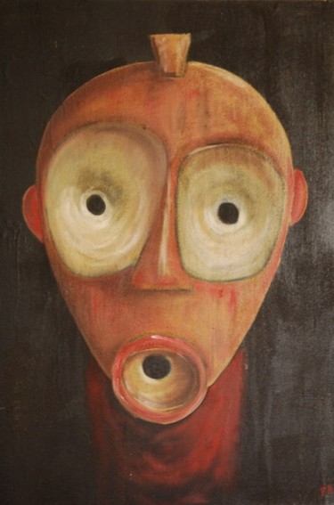 Peinture intitulée "Masque 4" par Pag, Œuvre d'art originale, Huile