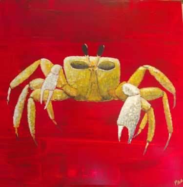Peinture intitulée "12 - Crabe Jaune" par Pag, Œuvre d'art originale, Huile