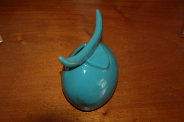 Sculpture intitulée "Vase émaillé bleu a…" par Pag, Œuvre d'art originale, Autre