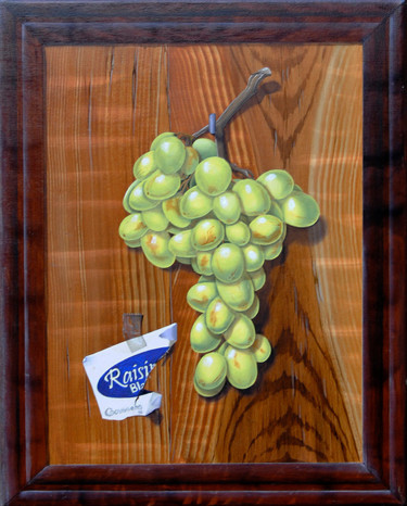 Painting titled "raisins-blanc.jpg" by Alain Goussens, Original Artwork, Oil