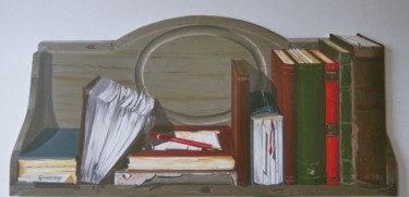 Peinture intitulée "bibliotheque" par Alain Goussens, Œuvre d'art originale, Huile