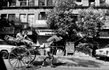 Photography titled "Hand Pulling Cart a…" by Goutam Chakraborty, Original Artwork