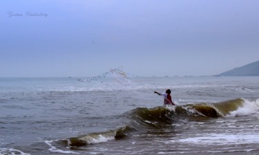 Photography titled "Fishing at Goa-Indi…" by Goutam Chakraborty, Original Artwork