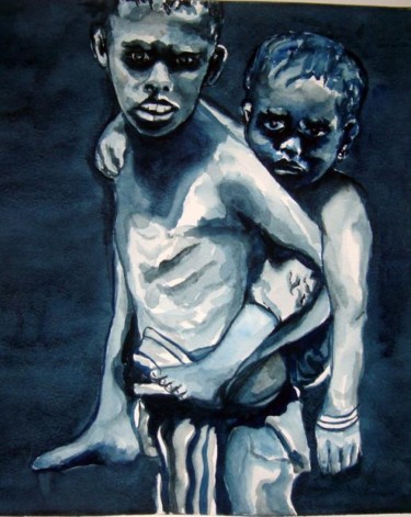 Painting titled "Stollen from Life" by Goutam Chakraborty, Original Artwork