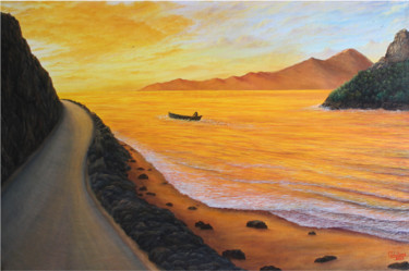 Картина под названием "Paths In Life - Jou…" - Goutami Mishra, Подлинное произведение искусства, Масло