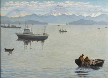 Painting titled "Avacha bay. Авачинс…" by Govoroff Vladimir, Original Artwork, Oil
