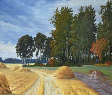 Painting titled "On the way in the T…" by Govoroff Vladimir, Original Artwork, Oil