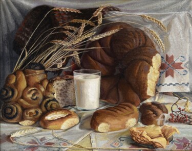 Peinture intitulée "Living-bread | Хлебы" par Govoroff Vladimir, Œuvre d'art originale, Huile