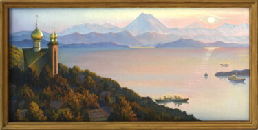 「Kamchatka. Evening…」というタイトルの絵画 Govoroff Vladimirによって, オリジナルのアートワーク, オイル