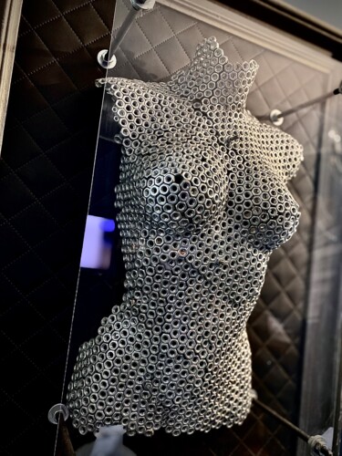 Скульптура под названием "Women on web" - Gr Gr, Подлинное произведение искусства, Металлы