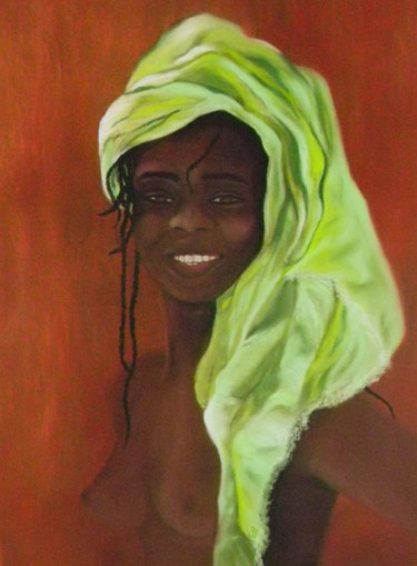 Peinture intitulée "Beauté africaine" par Grace Fleyfel, Œuvre d'art originale