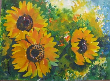 Painting titled "Sunflower" by Grace Choong, Original Artwork