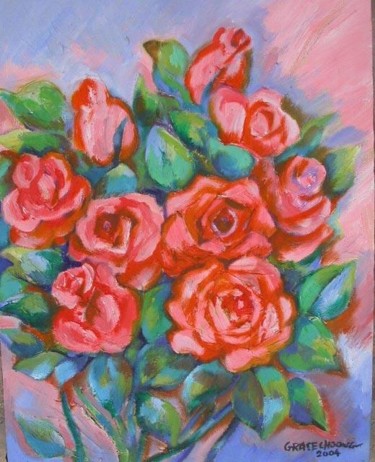 Painting titled "Roses" by Grace Choong, Original Artwork
