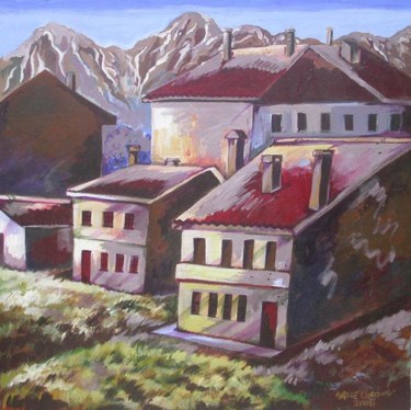 Painting titled "Turkey houses" by Grace Choong, Original Artwork, Oil