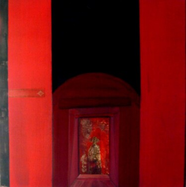 绘画 标题为“La Maison rouge” 由Gracianne Vallet, 原创艺术品, 油 安装在木质担架架上