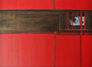 Malarstwo zatytułowany „Reflexion I” autorstwa Gracianne Vallet, Oryginalna praca, Olej Zamontowany na Drewniana rama noszy