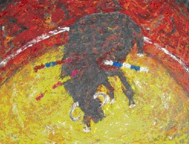 Pintura titulada "Toro de Lidia" por Graciela Hidalgo, Obra de arte original