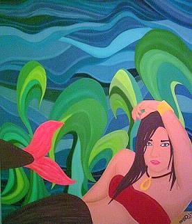 Pintura titulada "Muñeca de Agua" por Graciela Hidalgo, Obra de arte original