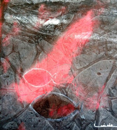Malarstwo zatytułowany „Red abstract ghost…” autorstwa Grácio Freitas, Oryginalna praca, Akryl