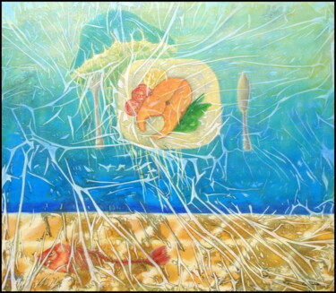 Peinture intitulée "a mesa" par Grácio Freitas, Œuvre d'art originale, Acrylique