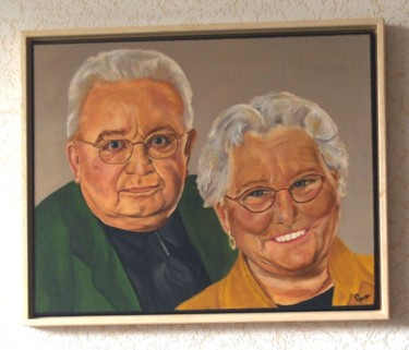 Schilderij getiteld "Grandparents" door Graddy Been, Origineel Kunstwerk