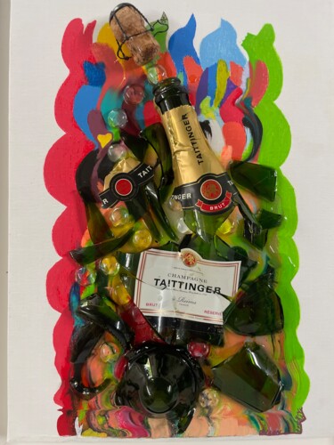 Painting titled "Taittinger 2" by Graeme Callaghan, Original Artwork, Acrylic Mounted on Wood Panel