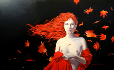 Painting titled "The Ghost of Autumn" by Graeme Stevenson, Original Artwork, Oil