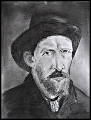 Drawing titled "Vincent van Gogh" by Victor Covaliov, Original Artwork