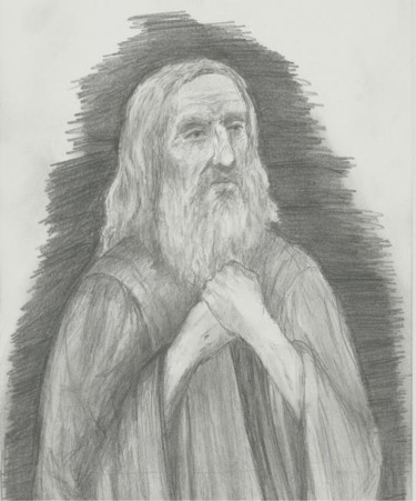 Drawing titled "Pastorul" by Victor Covaliov, Original Artwork