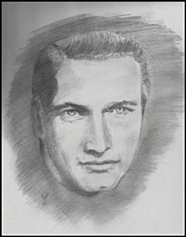 Drawing titled "Paul Newman" by Victor Covaliov, Original Artwork