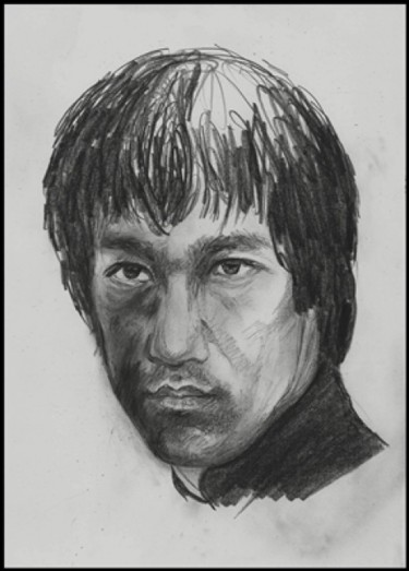Drawing titled "Bruce Lee" by Victor Covaliov, Original Artwork