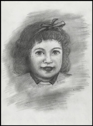 Drawing titled "portret de fetita" by Victor Covaliov, Original Artwork