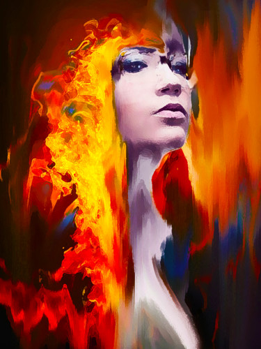 Digital Arts titled "shes Hot" by Graham Rhodes, Original Artwork, 2D Digital Work