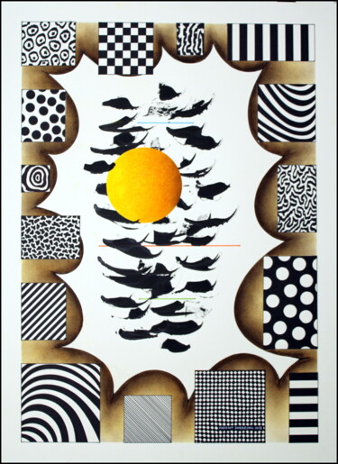 Dessin intitulée "RISING SUN." par Graham Sherring, Œuvre d'art originale, Pastel
