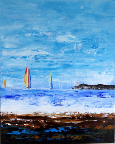 Painting titled "Sail away" by Graham Evans, Original Artwork, Acrylic