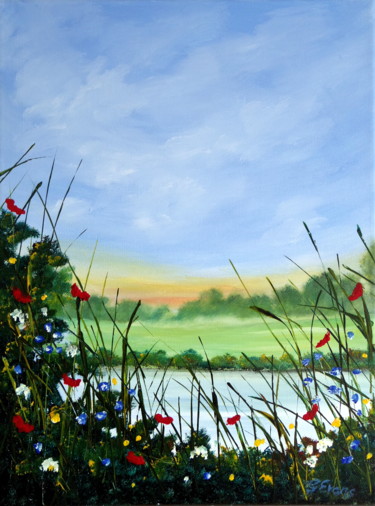 Painting titled "Summer morning" by Graham Evans, Original Artwork, Acrylic