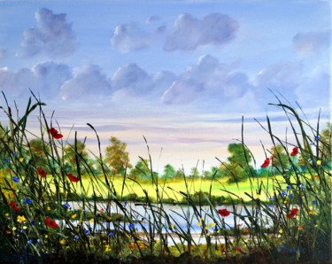 Painting titled "Summertime bloom" by Graham Evans, Original Artwork, Acrylic