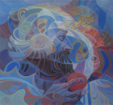 Картина под названием "Царь океана" - David Kharebov, Подлинное произведение искусства, Масло