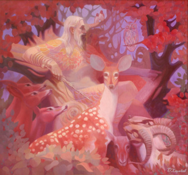Картина под названием "В царстве Афсати (д…" - David Kharebov, Подлинное произведение искусства, Масло