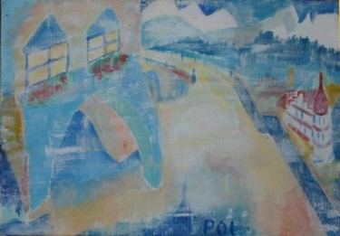 Peinture intitulée "Bern et le Jungf" par Paul Grammont, Œuvre d'art originale
