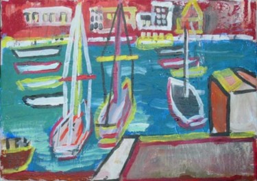 Peinture intitulée "Vieux port 2" par Paul Grammont, Œuvre d'art originale