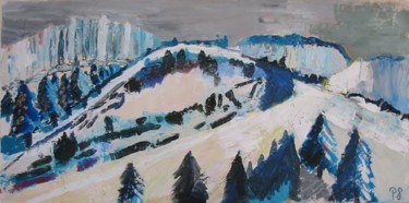 Peinture intitulée "Mont mahoux" par Paul Grammont, Œuvre d'art originale