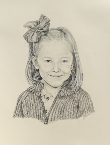 Drawing titled "NIÑA" by Manuel Granai, Original Artwork, Pencil