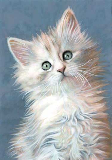 Pintura titulada "GATITO" por Manuel Granai, Obra de arte original, Acuarela