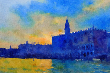 Painting titled "PALACIO DUCAL, VENE…" by Manuel Granai, Original Artwork, Watercolor